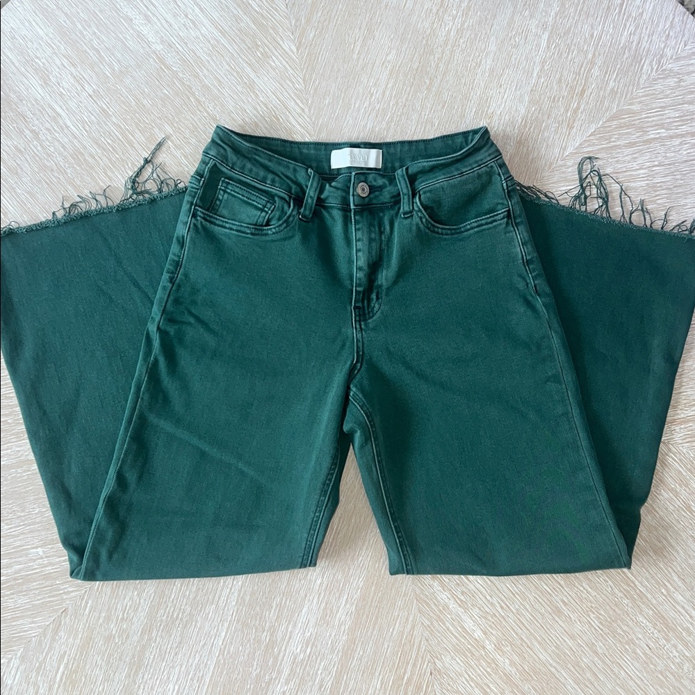 VERVET Forest Green High Rise Wide Leg Jeans 26